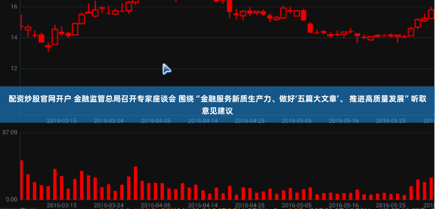 配资炒股官网开户 金融监管总局召开专家座谈会 围绕“金融服务新质生产力、做好‘五篇大文章’、 推进高质量发展”听取意见建议